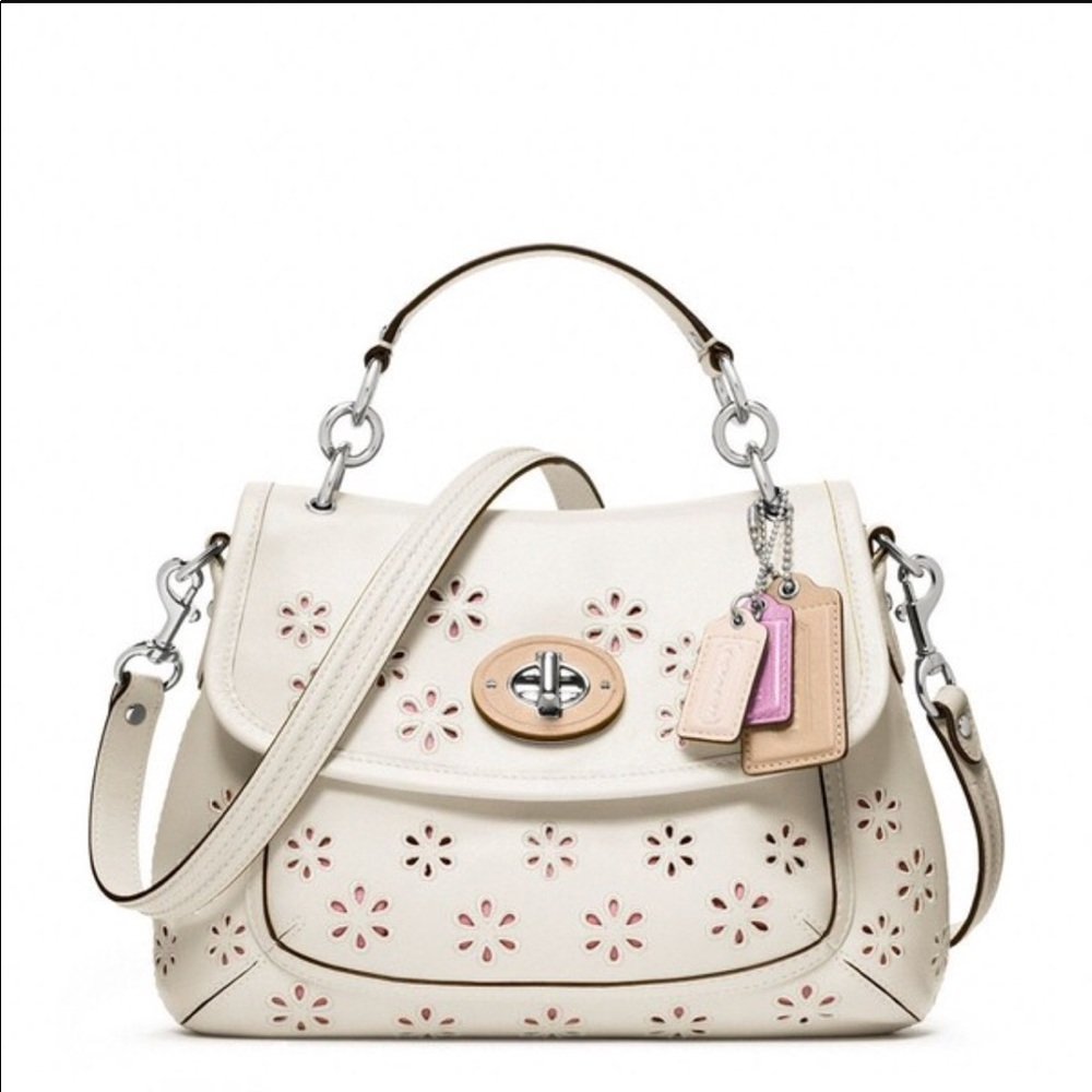 ‼️Coach Poppy Eyelet Leather Top Handle Crossbody